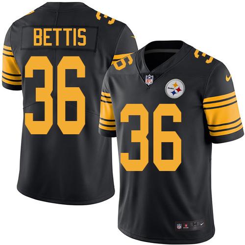 Nike Steelers #36 Jerome Bettis Black Youth Stitched NFL Limited Rush Jersey - Click Image to Close